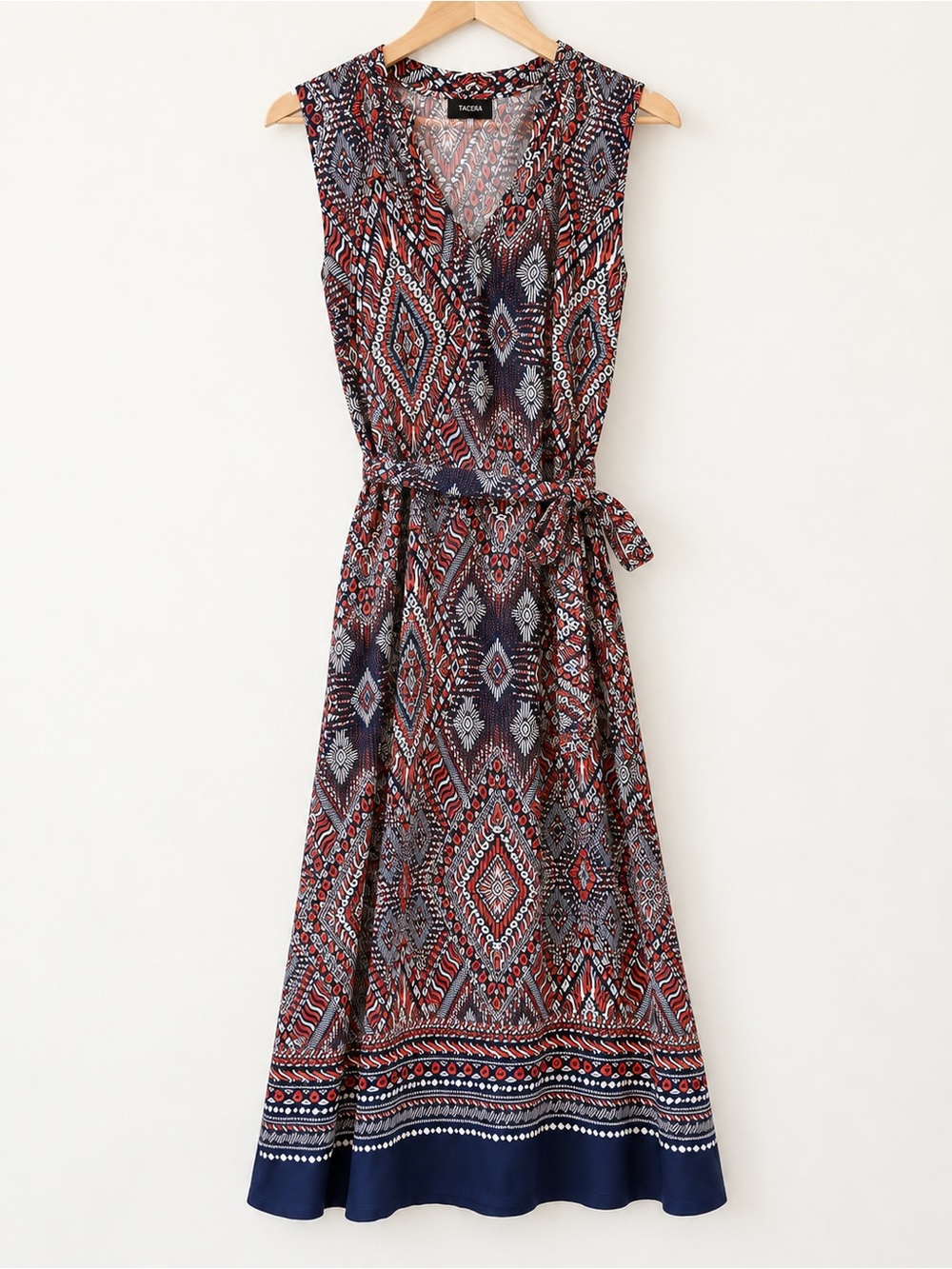 Tacera Sleeveless Aztec-Print Maxi Dress